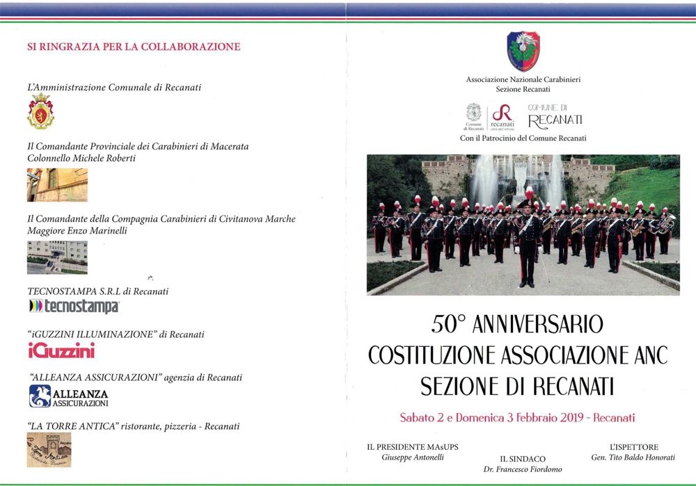 50 Anniversario costituzione associazione ANC sezione di Recanati