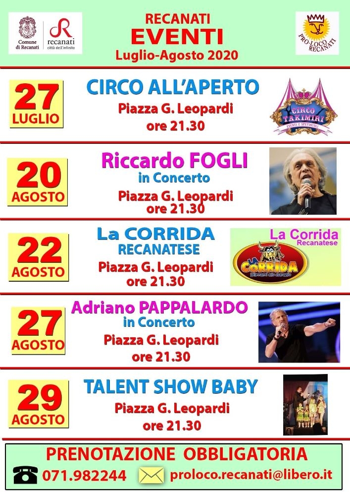 Recanati Eventi - luglio e agosto