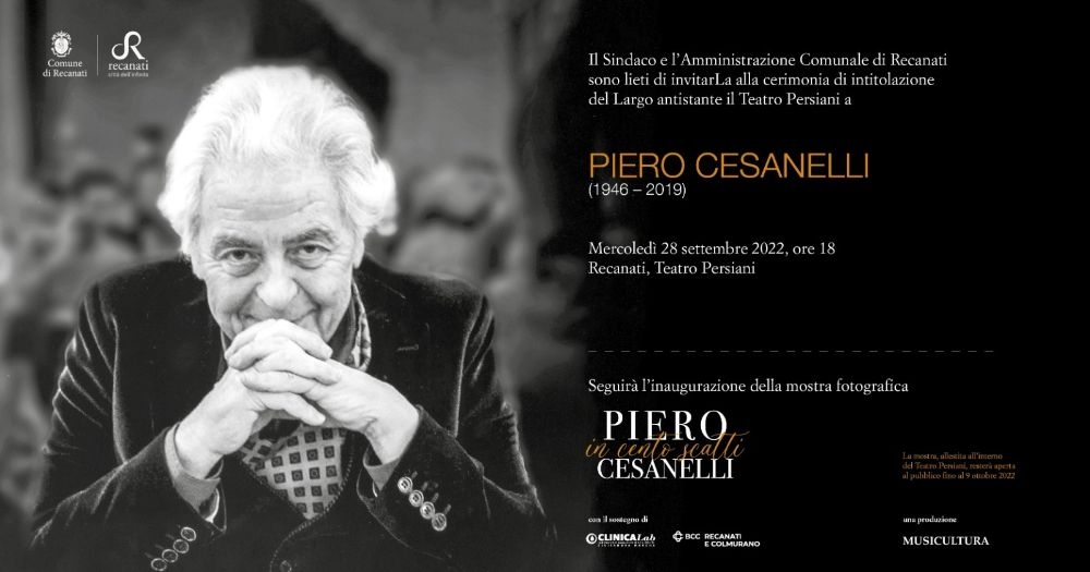 cerimonia di intitolazione del Largo antistante il Teatro Persiani di Recanati a PIERO CESANELLI